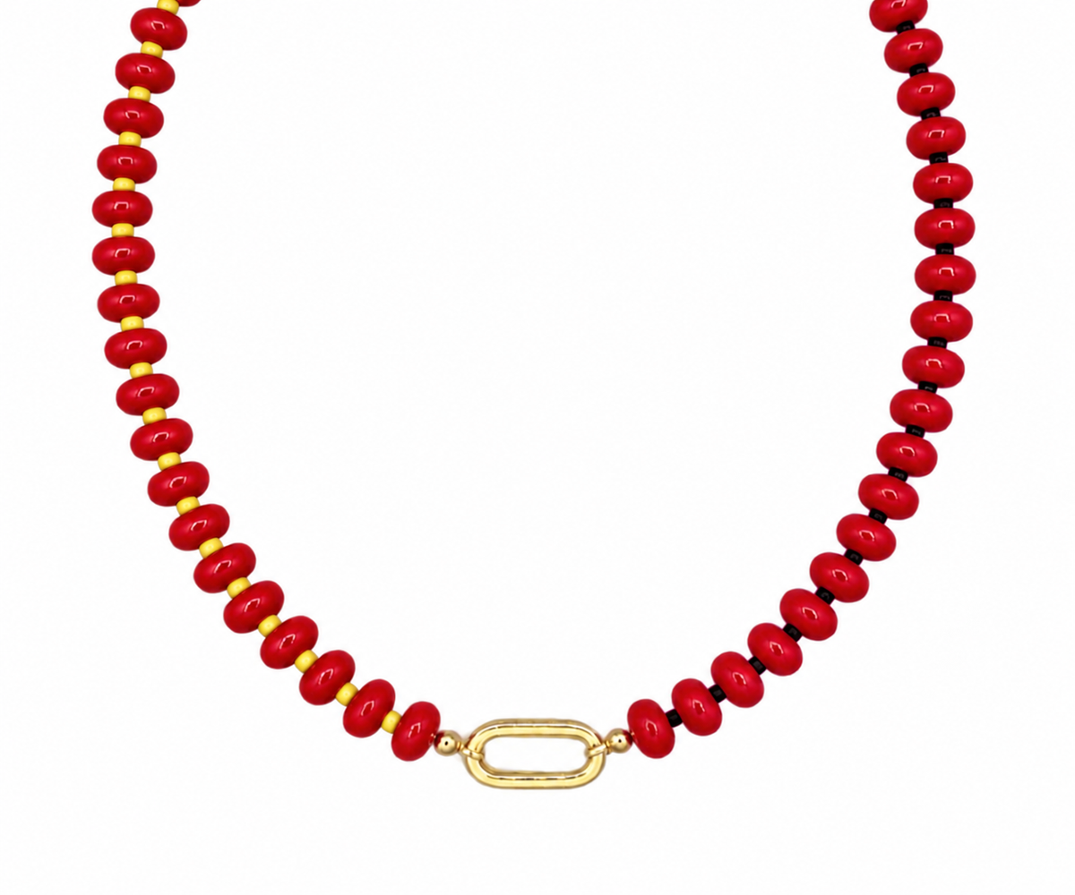 Red, Black & Yellow Customizable Necklace