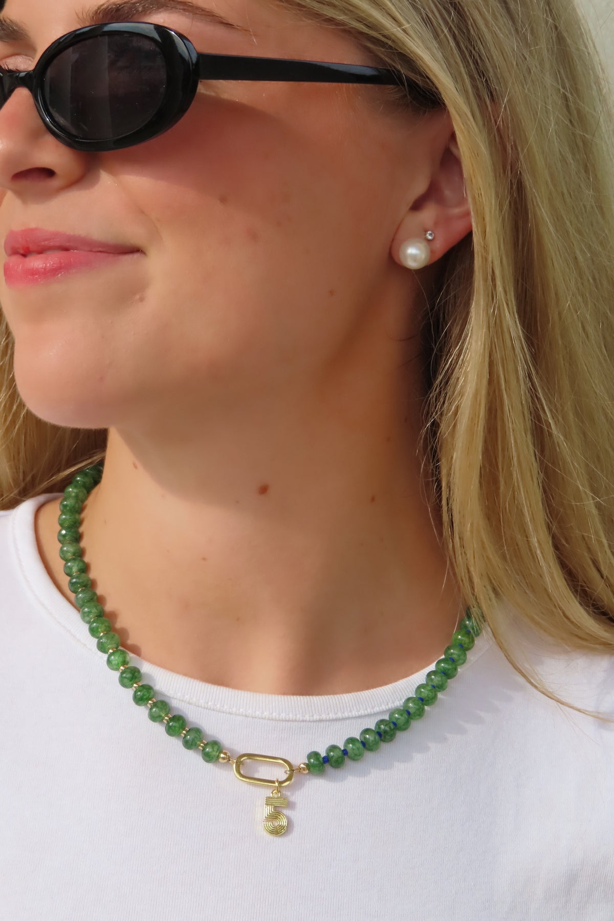 Green, Navy & Gold Customizable Necklace
