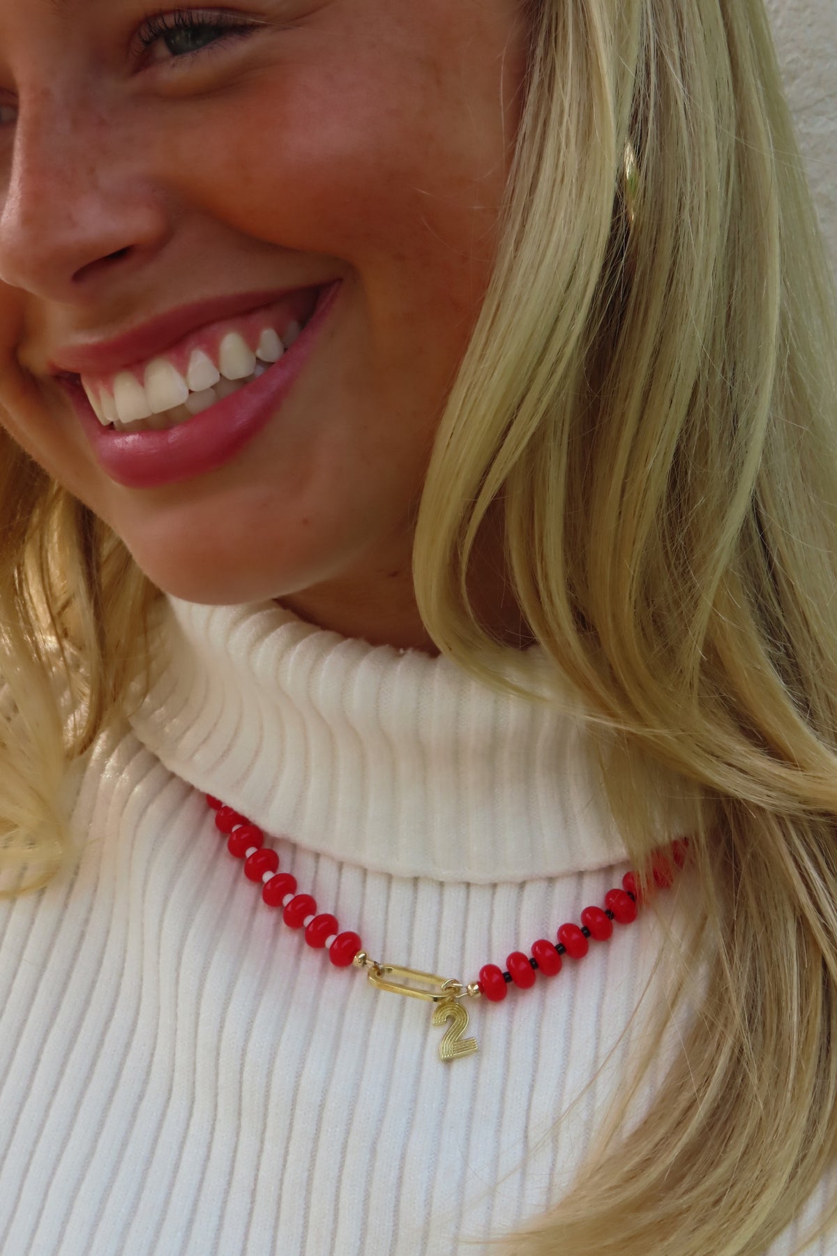 Red, White & Black Customizable Necklace