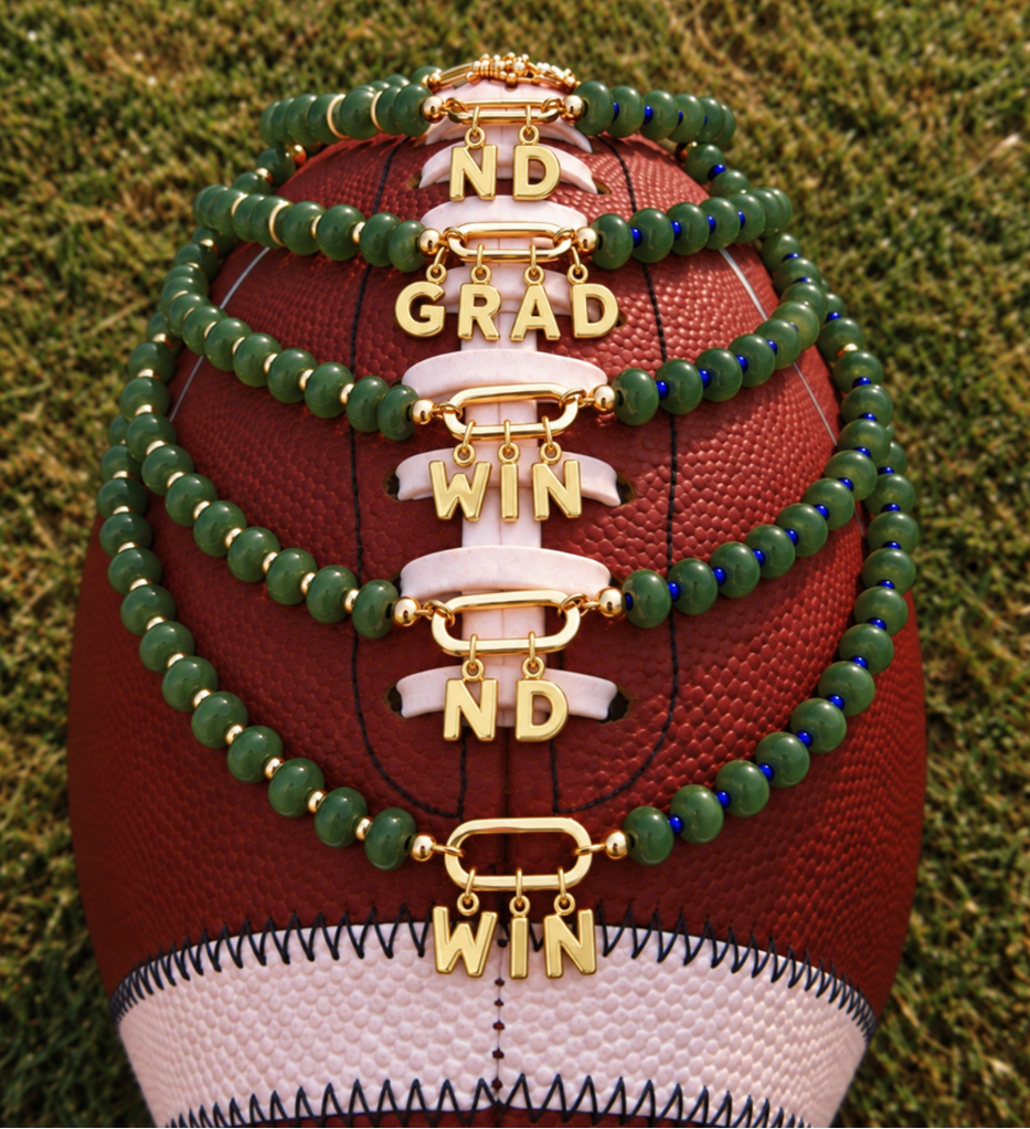 Green, Navy & Gold Customizable Necklace