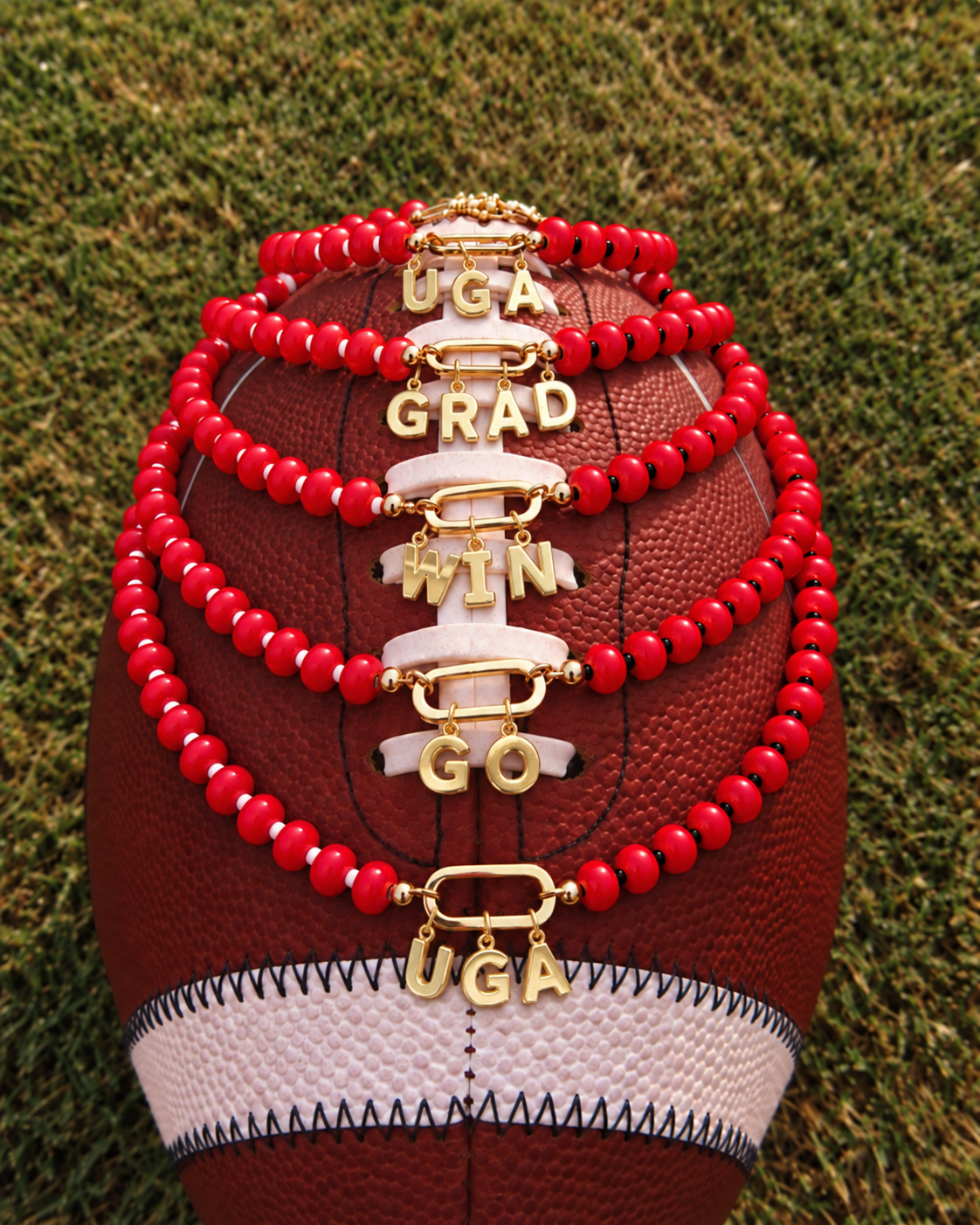 Red, White & Black Customizable Necklace