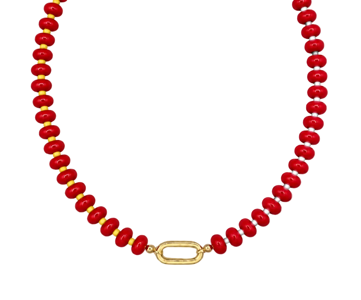 Red, White & Yellow Customizable Necklace