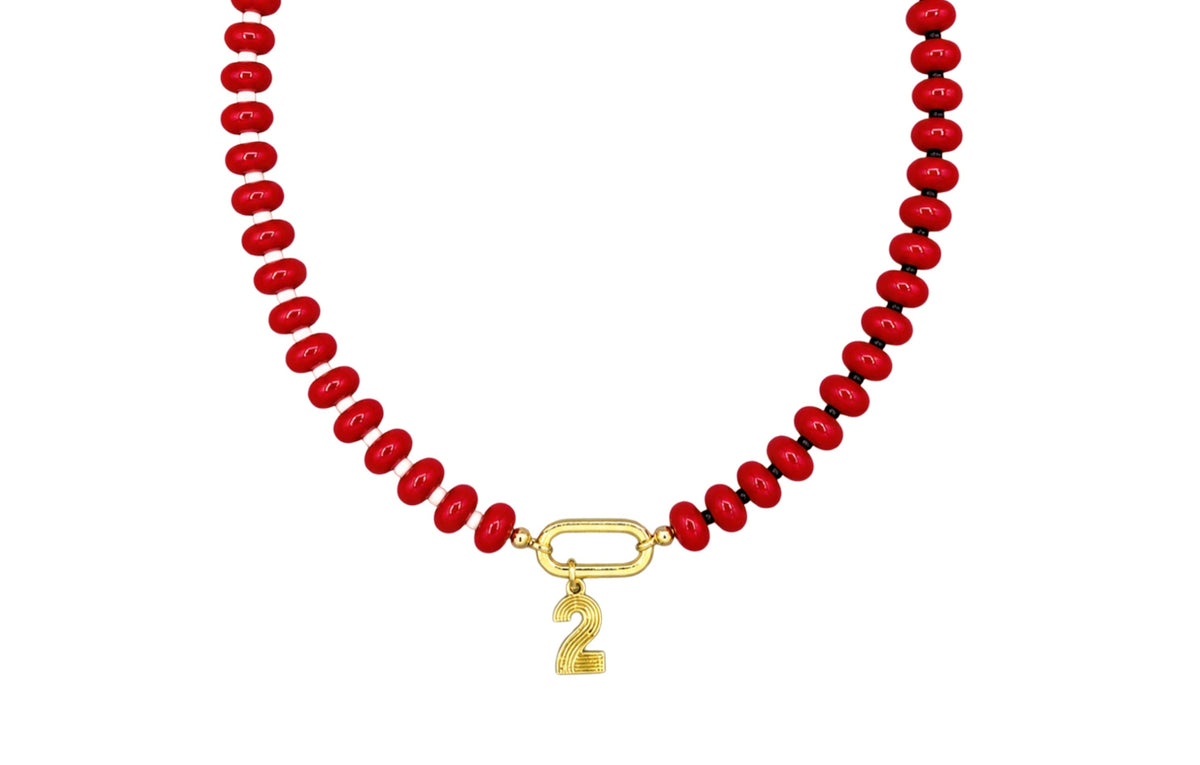 Red, White & Black Customizable Necklace