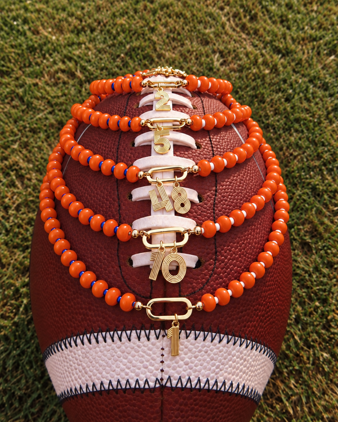 Orange, White & Navy Customizable Necklace