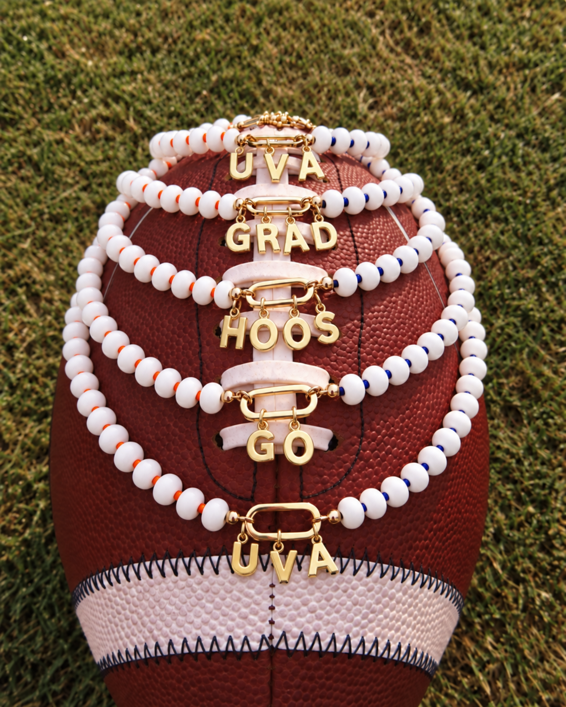 White, Orange & Navy Customizable Necklace